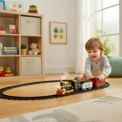 Tren  De Juguete A Pilas Con Pista 116x92cm Ty372778 Negro
