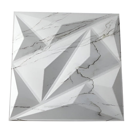 Revestimiento De Pared 3d Símil Mármol Oscuro 50 X 50 Cm Rayas Mármol