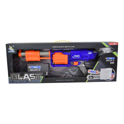Pistola Metralleta Con Lanzadores De Espuma Ty363033 Azul