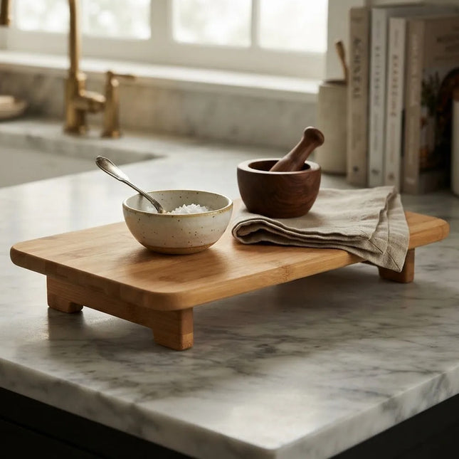 Bandeja Rectangular De Bambu 33x22cm Chw03900 Madera