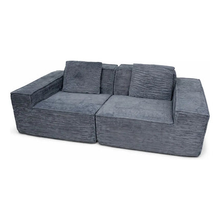 Sofa De Espuma Comprimida 2 Cuerpos 190x95x60cm. Gris