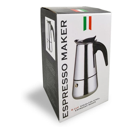 Cafetera Tipo Italiana Inox Capacidad 6 Tazas 300ml  Plateado