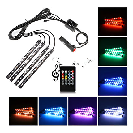 Luces Led Auto Interior Decorativa Control Rgb  Kit Rgb Rgb