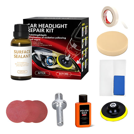 Pulido Faros  Restaurador Auto P/ Taladro Completo Kit  A
