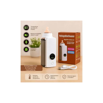 Calentador Portátil Para Mamaderas 6 Niveles Blanco