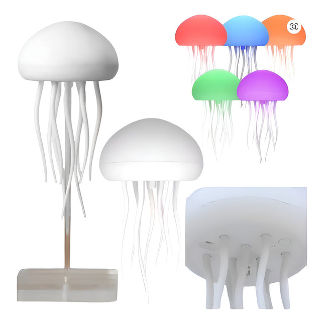 Portatil Medusa Lampara Veladora Rgb Blanco