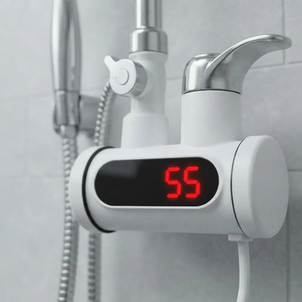 Calentador De Agua Con Duchero Completo, Ducha Y Grifo Blanco 1 W