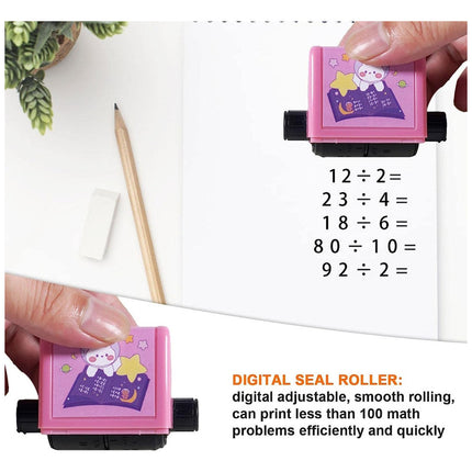 Rollo Sello Con Cunetas Matematica Escolar Con Tinta  Negro Negro