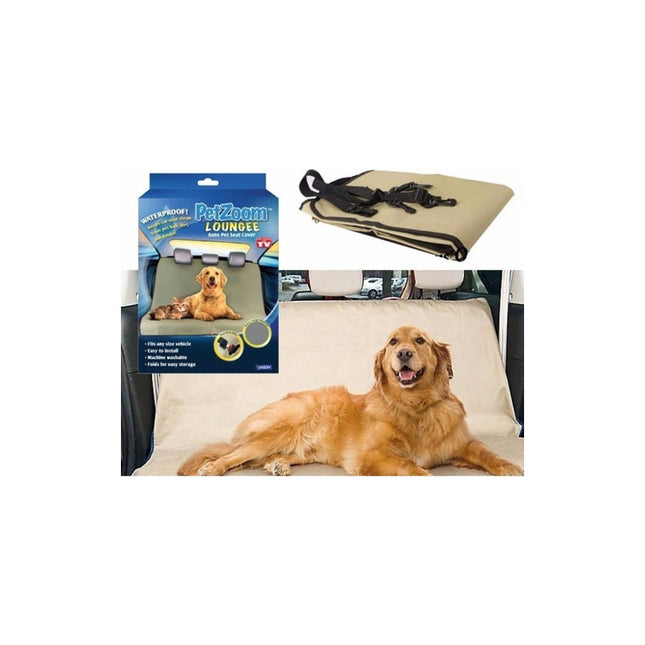 Funda Cubreasiento Impermeable Auto Mascotas Perros 2 Plazas Negro