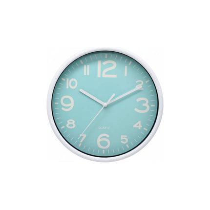 Reloj De Pared Colores Varios  19x4cm Blanco Celeste