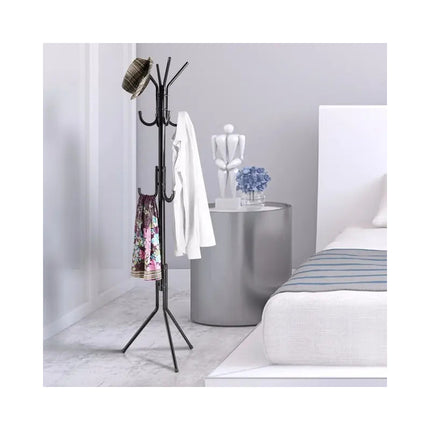 Perchero Metal Doble Percha  Negro