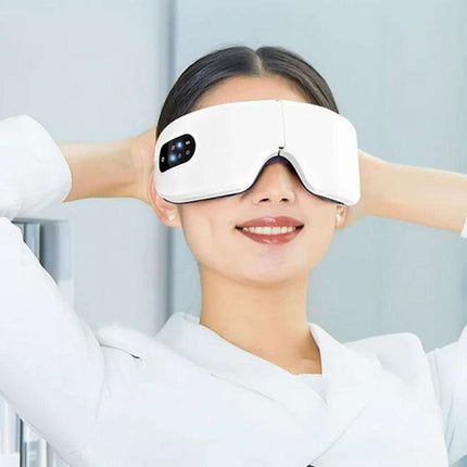 Masajeador De Ojos Recargable Con Musica Bluetooth Blanco Blanco