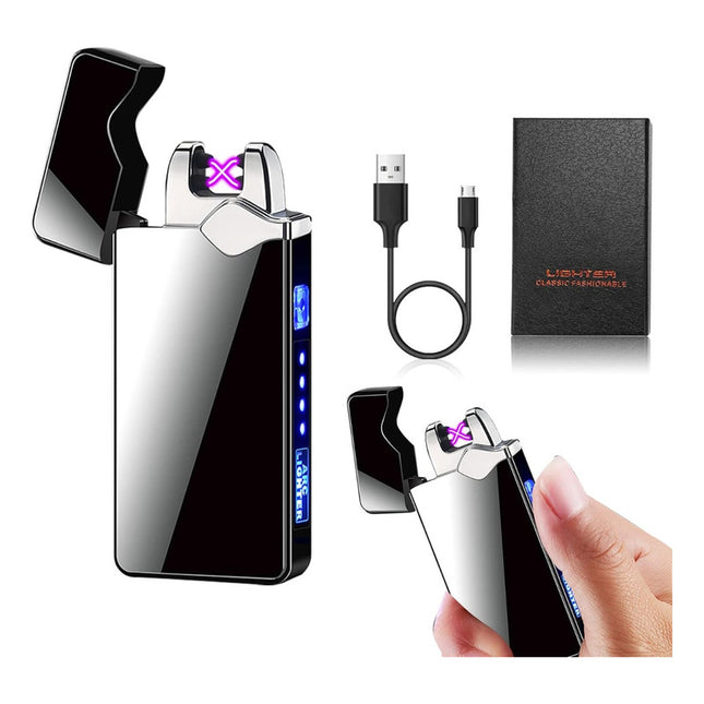 Encendedor Electronico Recargable Usb Doble Arco Metal