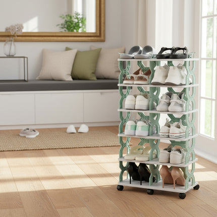 Estante Zapatera 6 Pisos Con Ruedas Blanco