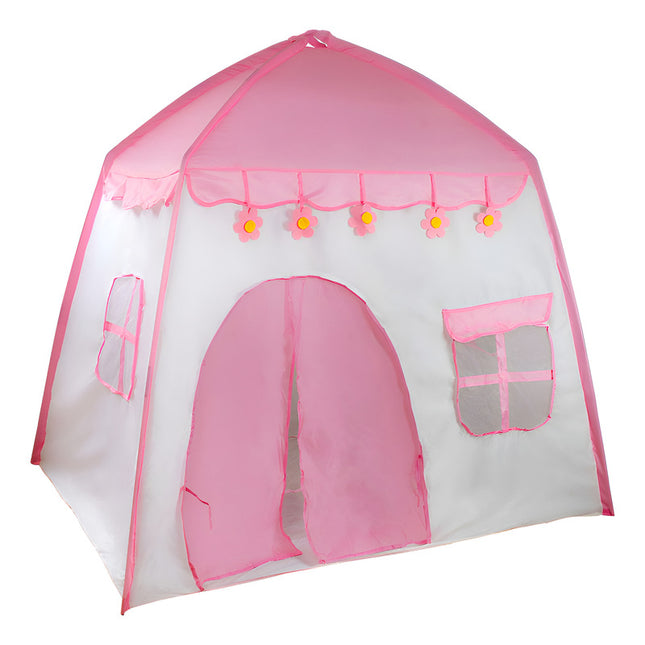 Carpa Casita Para Niños Rosada Con Flores Rosado