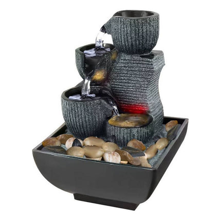 Fuente De Agua Con Luz  Led L-011 Gris Oscuro