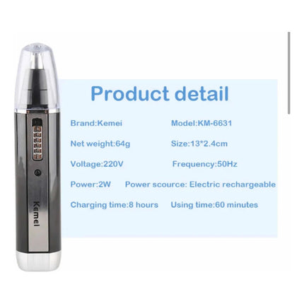 Depiladora Rasuradora Vello Nariz Cejas Orejas Recargable Color N