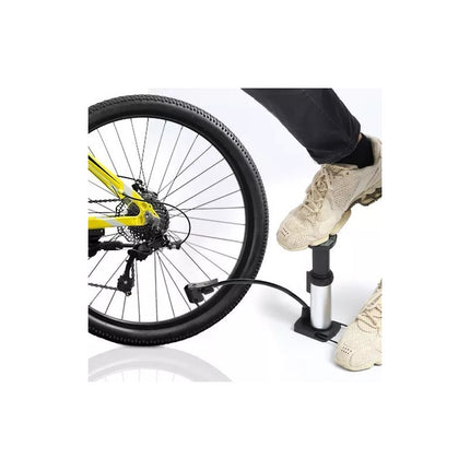 Inflador Bici / Moto C/manometro De Pie  Negro