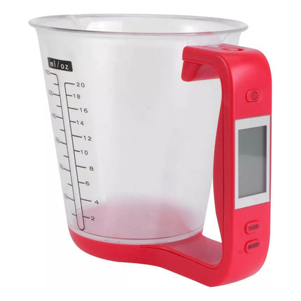 Taza Medidora Digital Con Termómetro 600 Ml Cocina De Pilas V