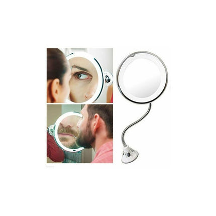 Espejo Flexible Luz Con Ventosa Aumento X10  Ventosa