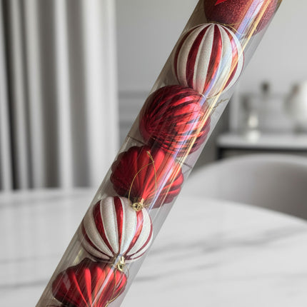 Set X9 Chirimbolos Para Arbol De Navidad  Grandes Rojo