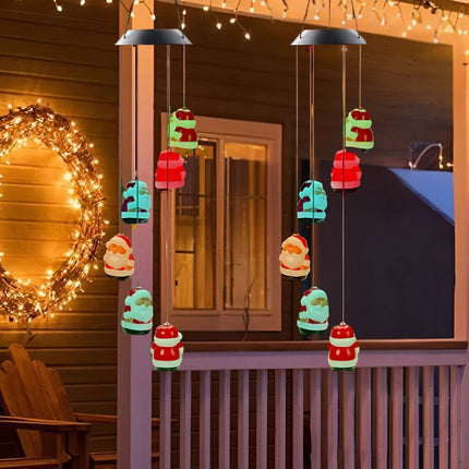 Colgante De Luces Led Decorativa Rgb Papá Noel Solar Z