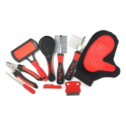 Cepillo Mascota Kit Completo Para Mascotas 9 Piezas  Negro