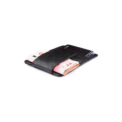 Porta Tarjetas Anti Robo Cuero Con Clip  Negro