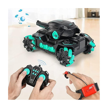 Auto Tanque C/control Remoto Lanza Bolitas Gel Negro Tanque