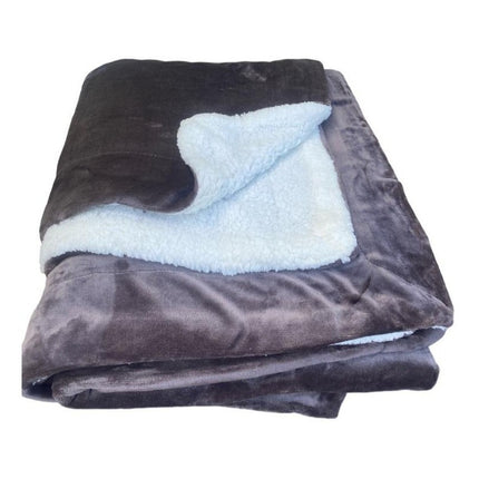 Frazada Polar 2 Plazas Con Corderito 200cm X 230 Cm Calidad 2020 G Violeta