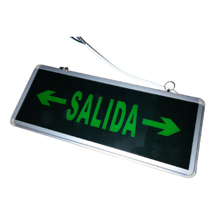 Cartel Salida X2 Iluminado L692 Doble Flecha Negro