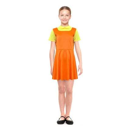 Disfraz De Niña Vestido Naranja Juego Calamar Naranja M