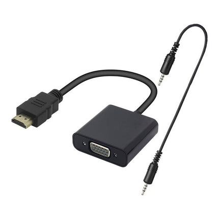Adaptador Conversor Convertidor Hdmi A Vga Con Audio  Negro