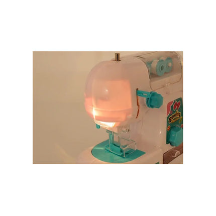 Maquina De Coser Para Niña 17x19cm A Pila Con Luz De Juguete Blanco