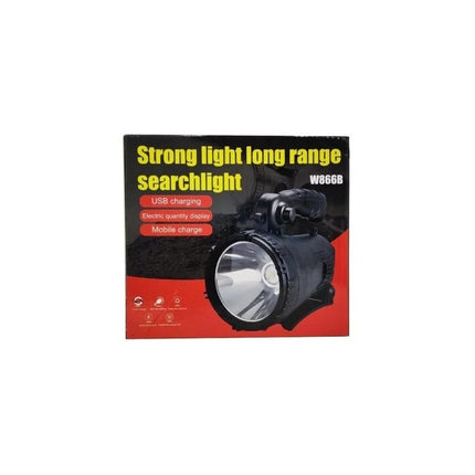 Foco  Faro Led Recargable 1700 Lumenes  Caza / Pesca  Blanco Negro