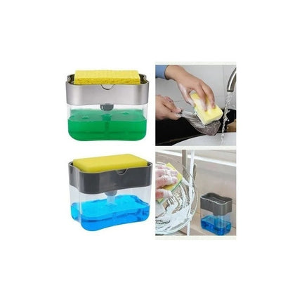 Lava Vasos Con Ventosas + Dispensador De Jabon Detergente Gris