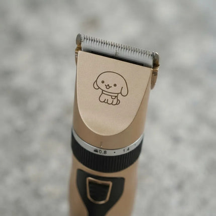 Corta Pelo Inalámbrica Para Mascota 4 Peines Dorada Beige