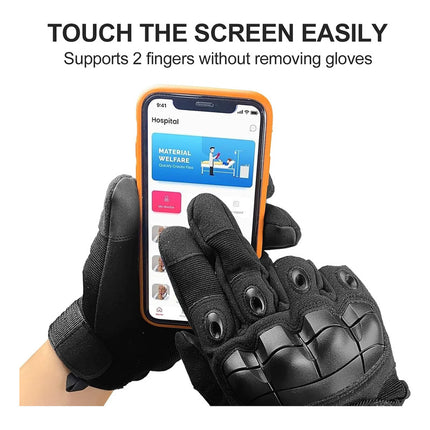 Guantes Tacticos Resistentes Moto Nudillo Duro Touch Negro