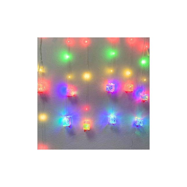 Cortina De Luz Led Con Cubos 3mts. Multicolor Ccm00683 Rgb