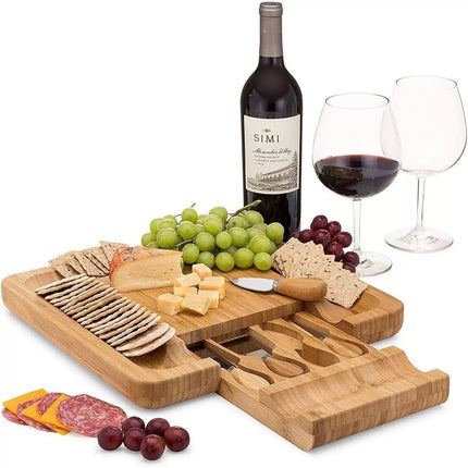 Tabla Para Picada De Madera Cuadrada + Acc  Cuadrado