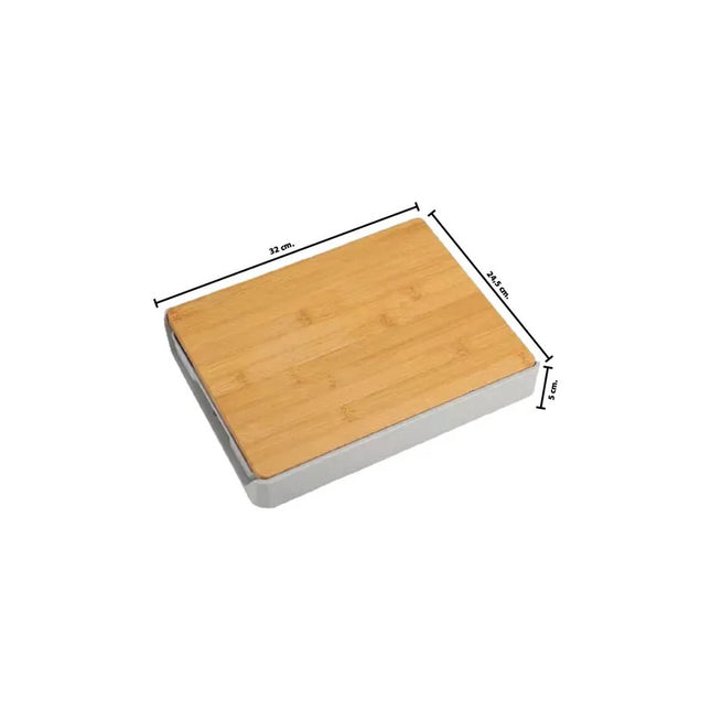 Tabla De Picar Cortar Con Depósito Tabla Madera Cocina V