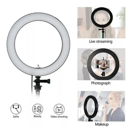 Anillo Aro Luz Led Tripode Sporte Para Celular 2.2m 3niveles