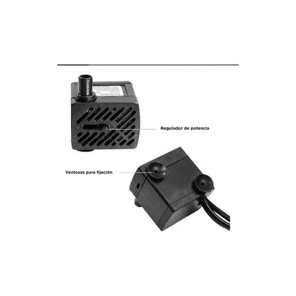 Motor Bomba Para Fuentes De Agua Y Luz Led Multicolor  Negro