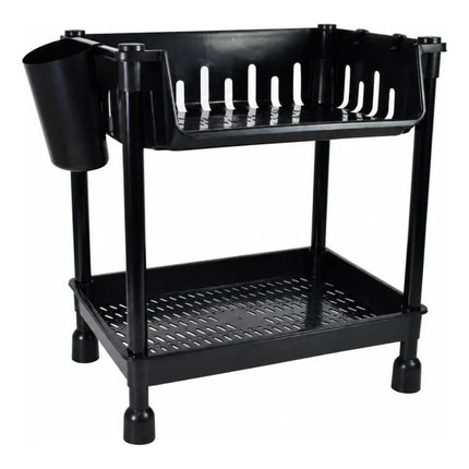 Organizador Multiuso De Plástico Dos Niveles Chw03162/3 Negro