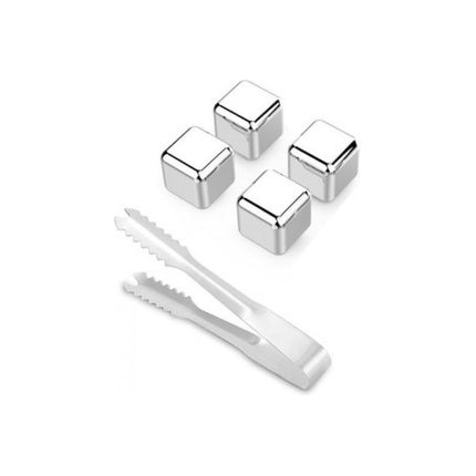 Cubito De Acero Inoxidable X4 Y Pinza, En Caja Plástica