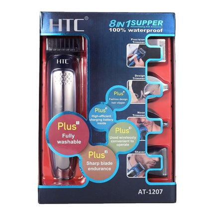 Cortapelo Inalambrica . 8 En 1 Htc At-1207 Waterproof Negro