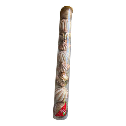 Set X9 Chirimbolos Para Arbol De Navidad  Grandes Rosa Gold