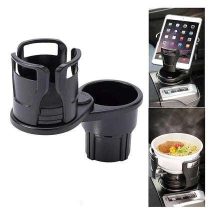 Soporte Porta Vaso Mate Doble Para Auto Universal Ajustable Negro