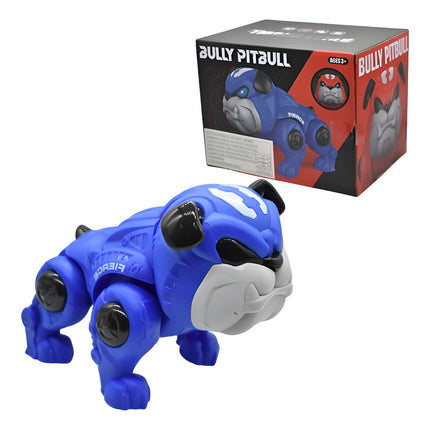 Perro Robot Pitbull Con Luz Y Sonido 20x16x14cm Azul X