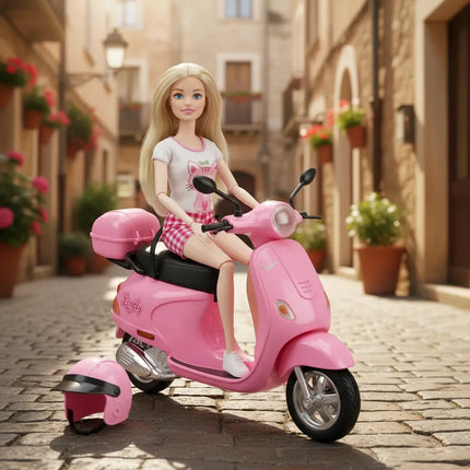Muñeca Con Moto Rosado 925-204
